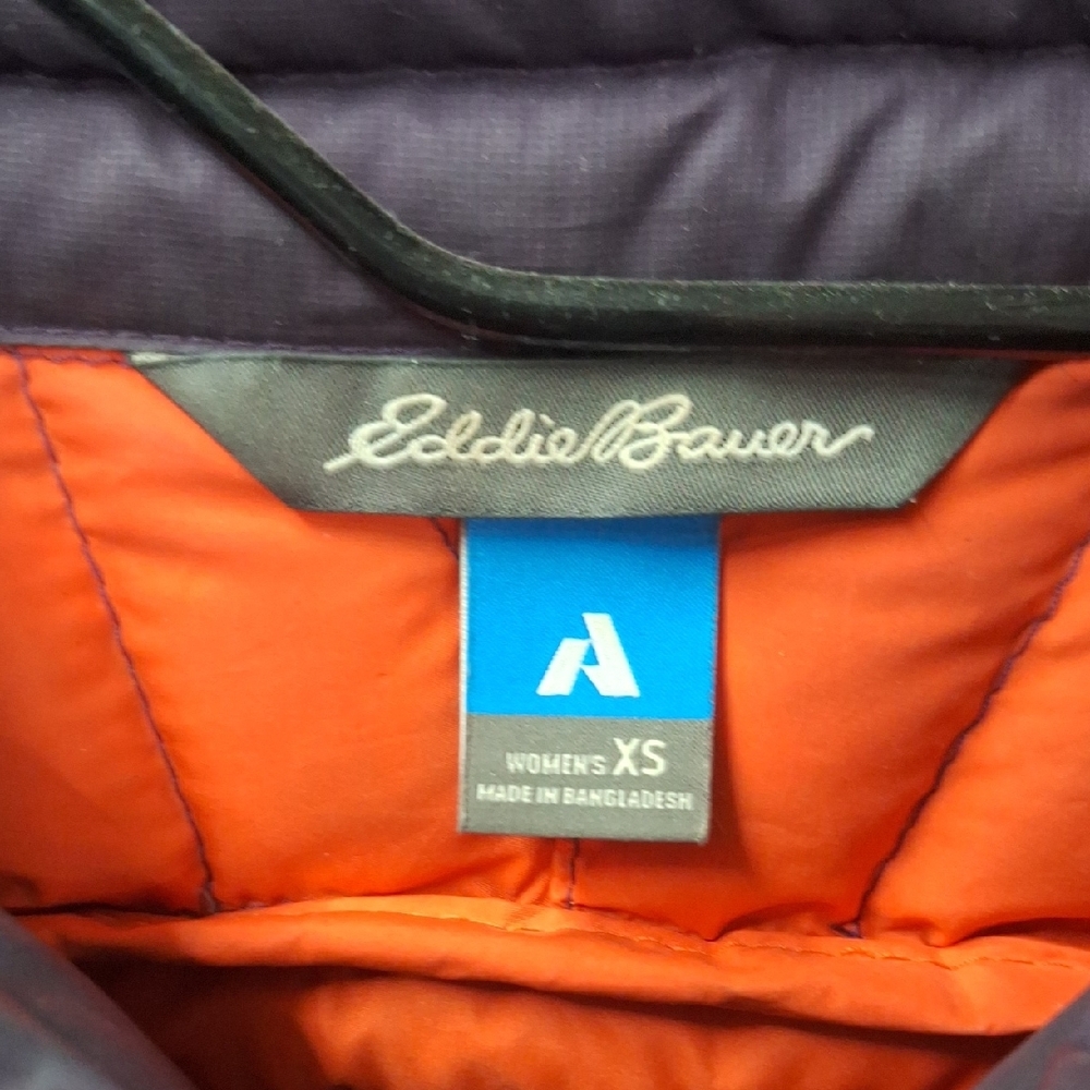 Eddie Bauer Plum Jacket with Bright Orange Zipper - Picture 2 of 6